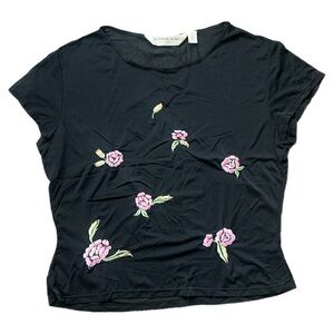 Vintage 1997 Victoria's Secret Gold Label Sheer Floral Embroidered Top - M